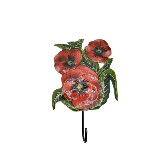 Vintage Metal Wall Hooks With Floral & Fruit Designs - Set Of 2 - Picture 11 of 11